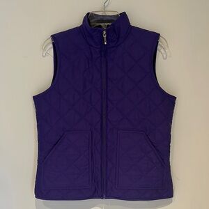 CHAPS Women’s Medium Purple Quilted Zip-up Vest with Pockets